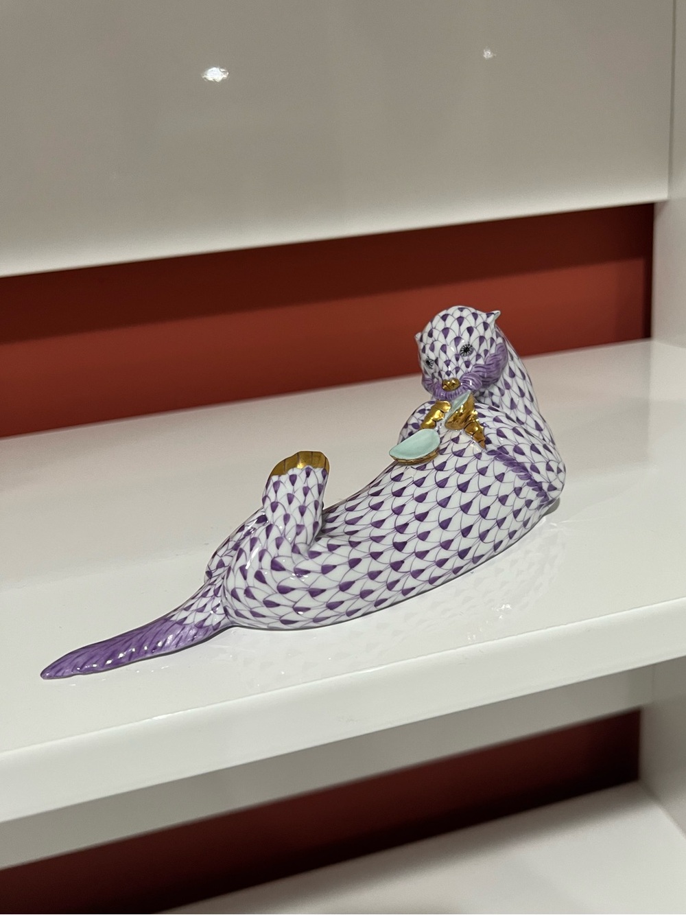 Herend porcelain sea otter figurine